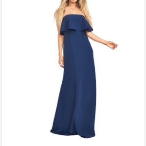 𝅺show ME YOUR MUMU MONACO RUFFLE MAXI GOWN DRESS NEW W/TAGS